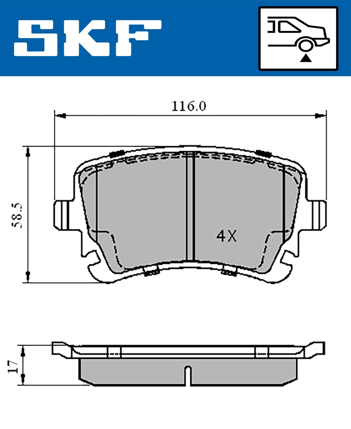 Set placute frana,frana disc VKBP 90221 SKF